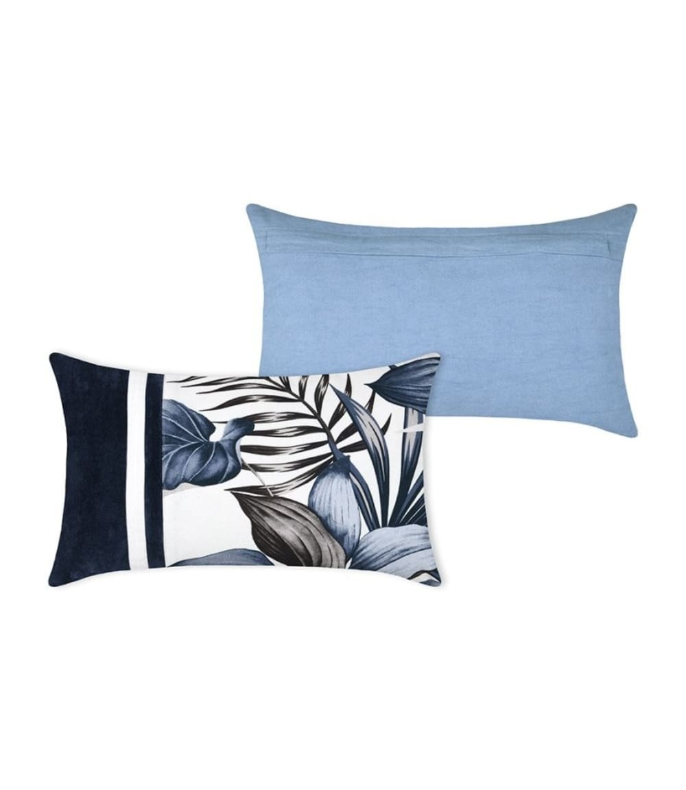 Coussin coton bleu 30x50cm — vue 4