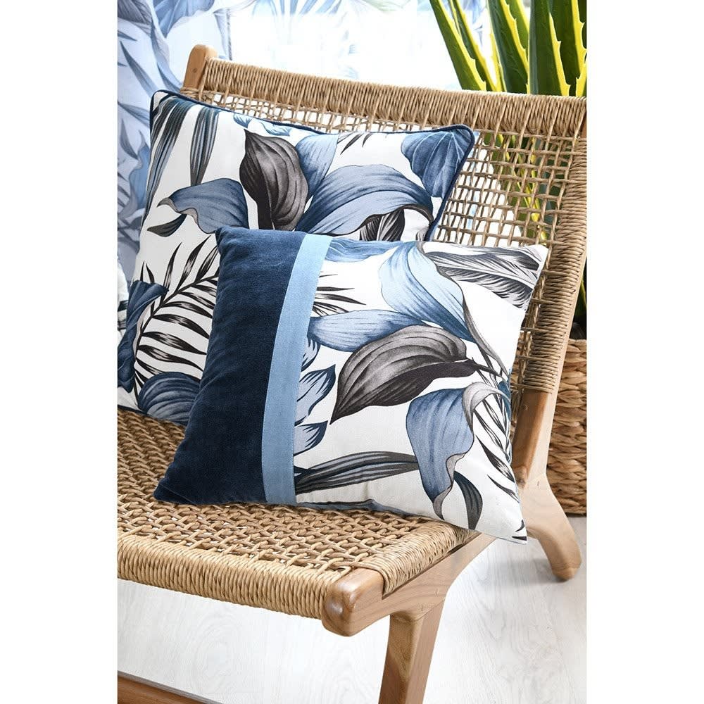 Coussin coton bleu 40x40cm — vue 4