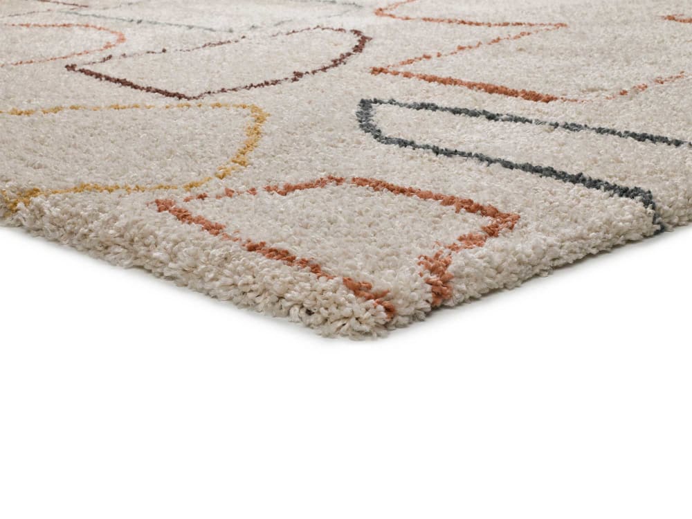 Tapis shaggy scandinave beige/multicolore 80x150 cm — vue 4