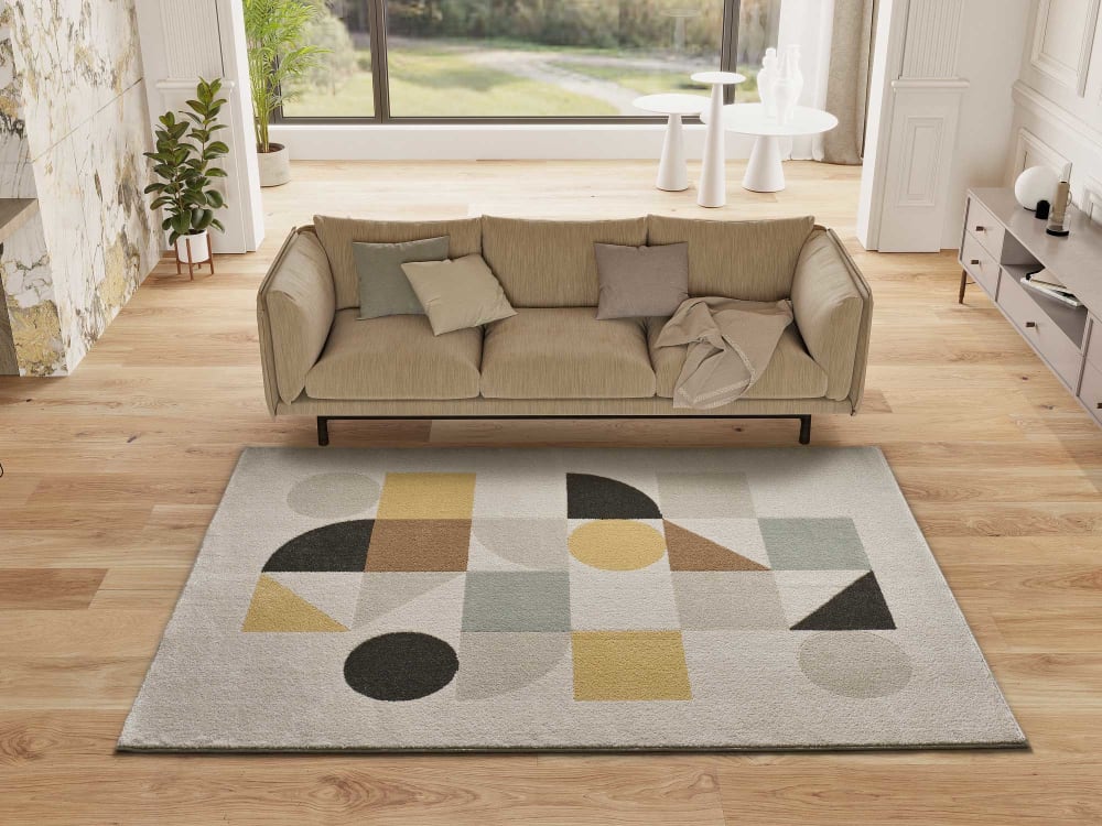 Tapis scandinave beige/multicolore 80x150 cm — vue 3