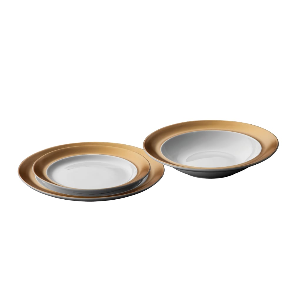 Jeu de plaques en porcelaine 3 pièces blanc Jeu de plaques en porcelaine 3 pièces blanc