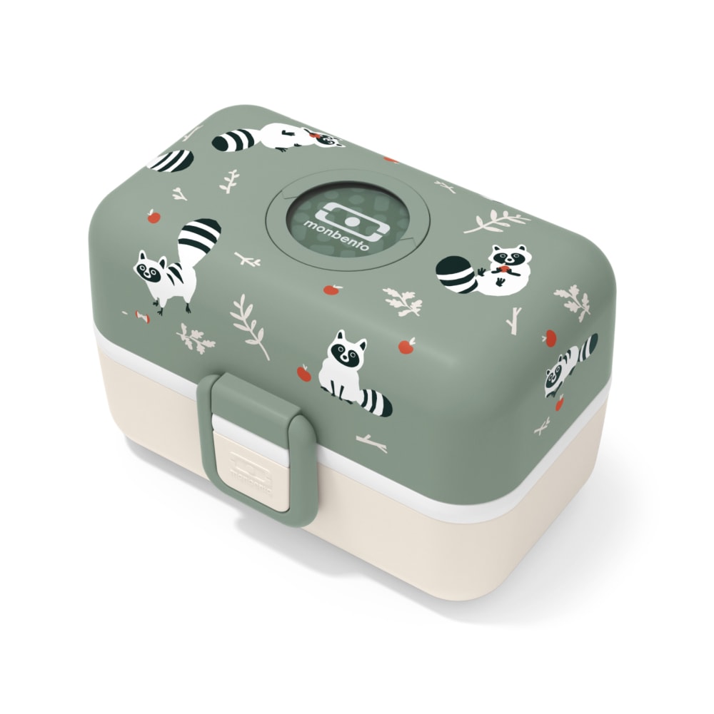 Lunch box à compartiments enfant 800ml en PP Vert Raton Laveur