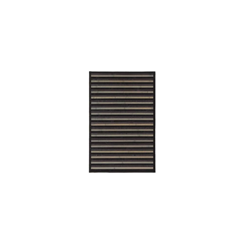 Tapis descente de lit bambou rayé gris 60x90cm