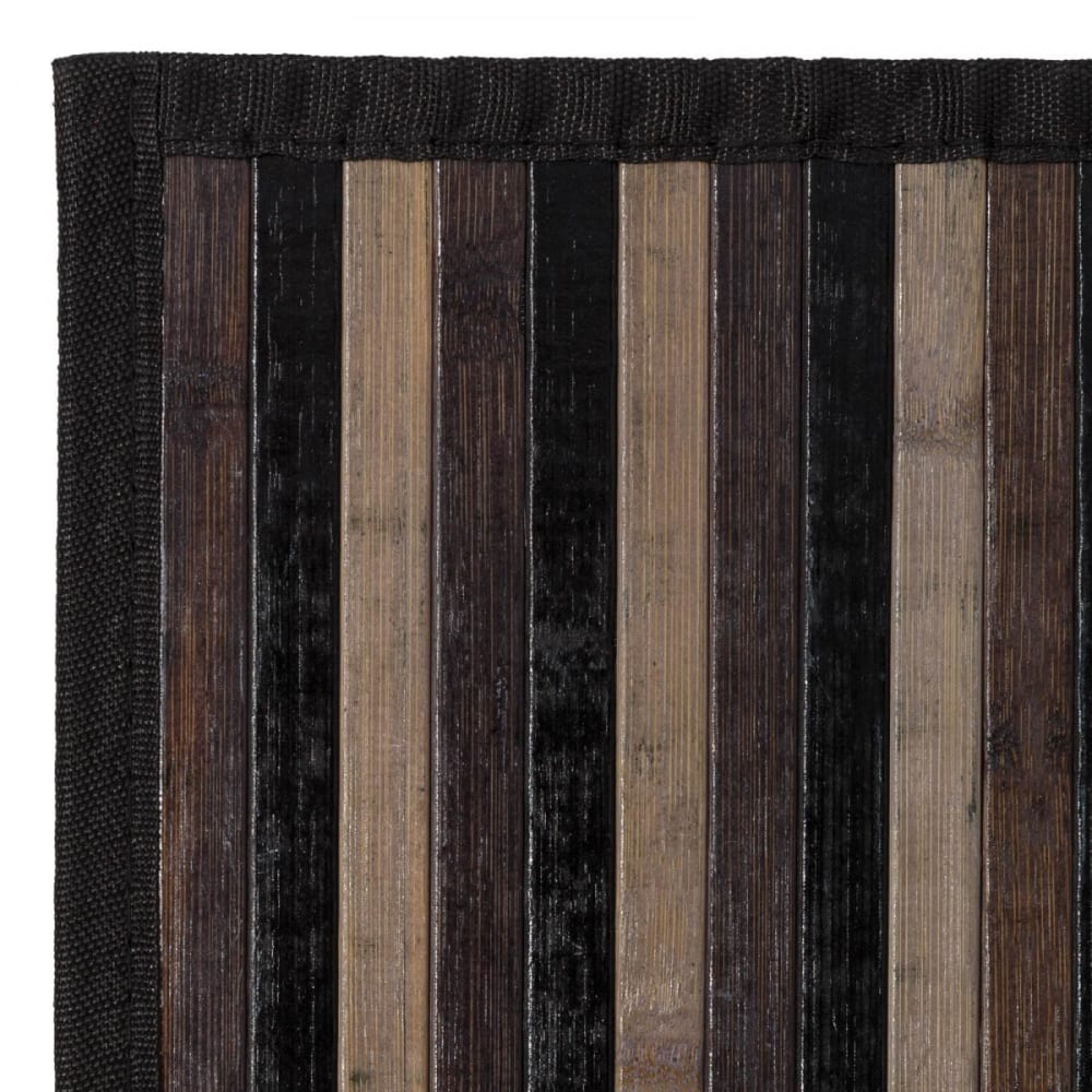 Tapis descente de lit bambou rayé gris 60x90cm — vue 3
