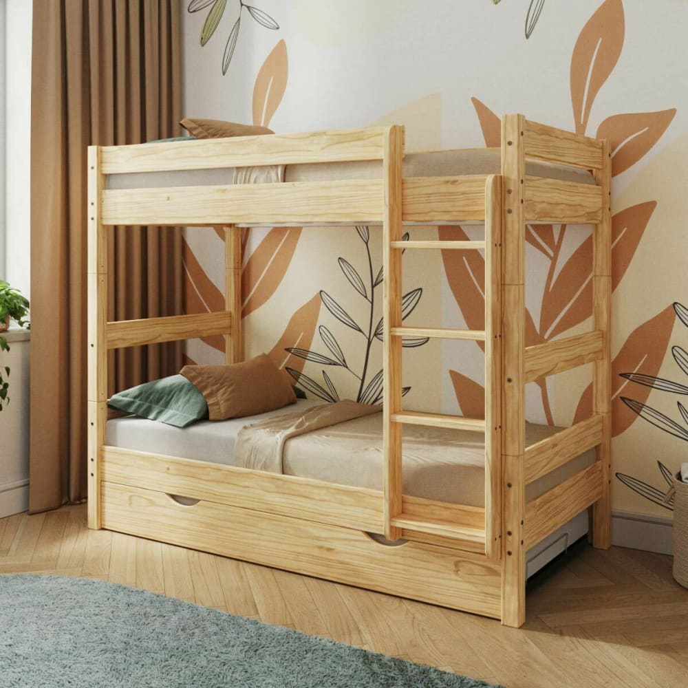 Lit superposé avec sommier gigogne bois massif 80x190 cm - Maisons du Monde