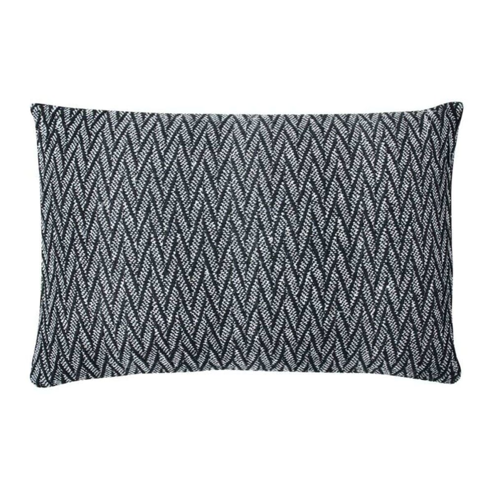 Coussin ethnique motif chevron blanc et noir 60x40 — vue 3