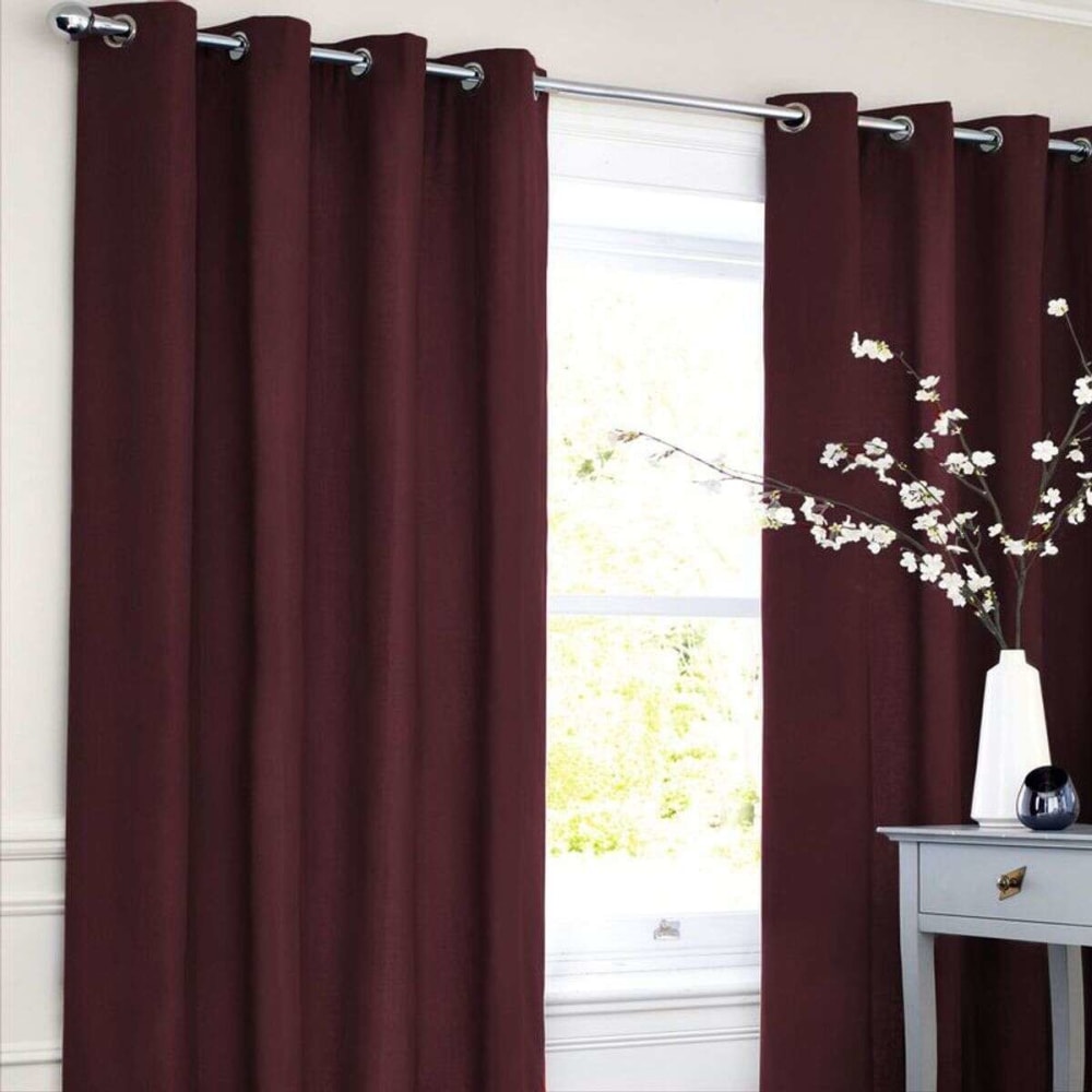 Rideau en polycoton rouge bourgogne 140x250 — vue 3