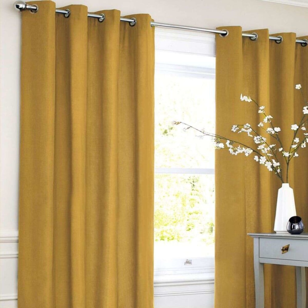 Rideau en polycoton jaune 140x250 — vue 3