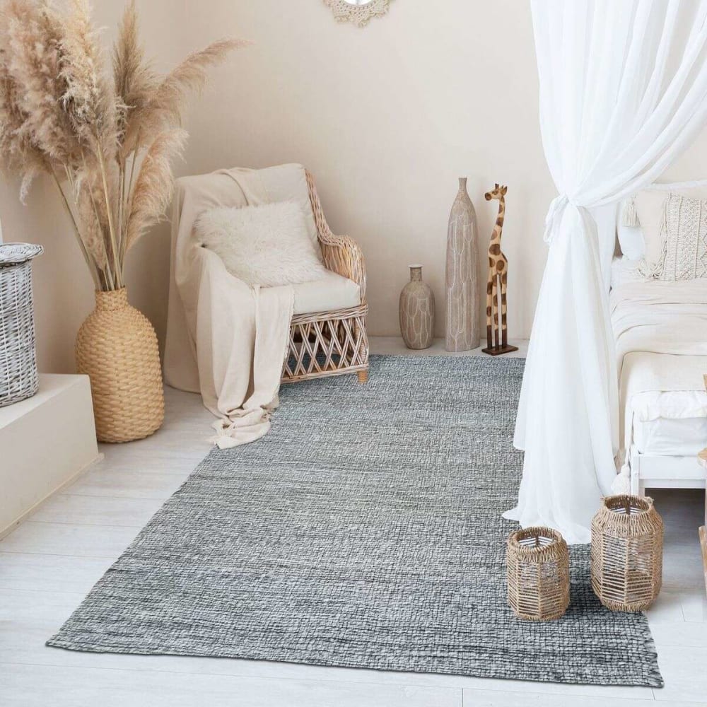 Tapis tressé en jute gris 120x170 — vue 3