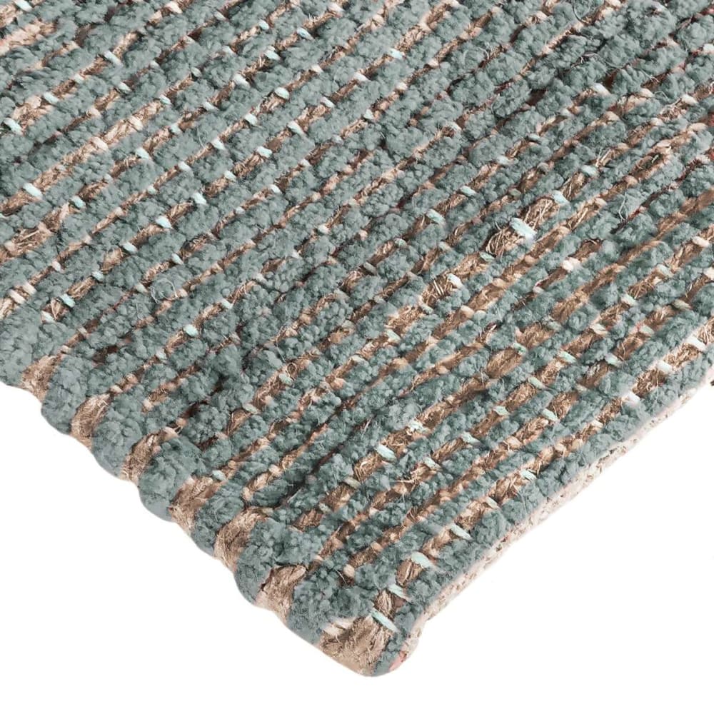 Tapis artisanal en jute et coton chenille gris clair 160x230 — vue 4
