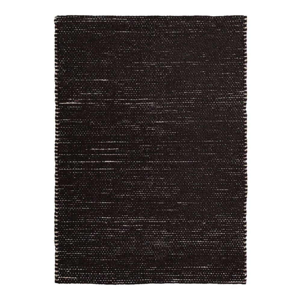 Tapis artisanal en jute et coton chenille noir 120x170