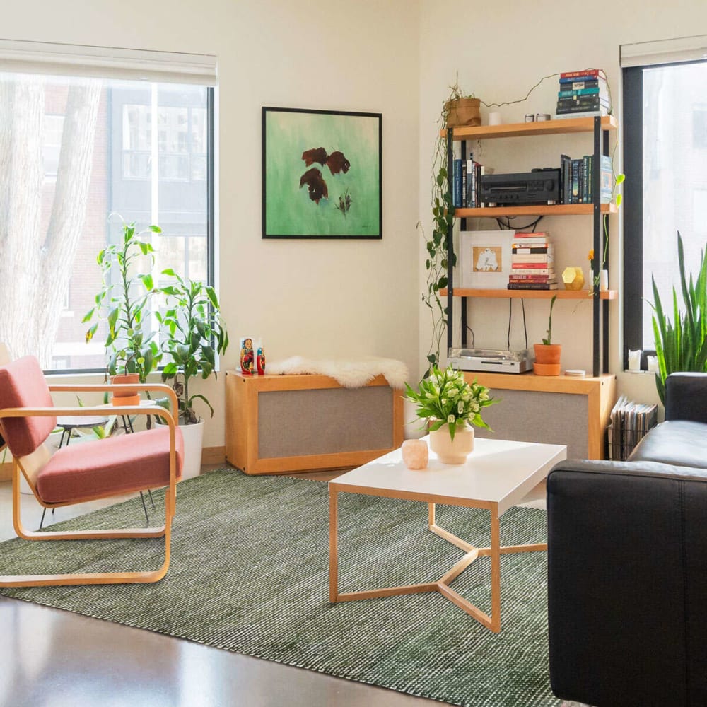 Tapis artisanal en jute coton chenille vert rouillé 120x170