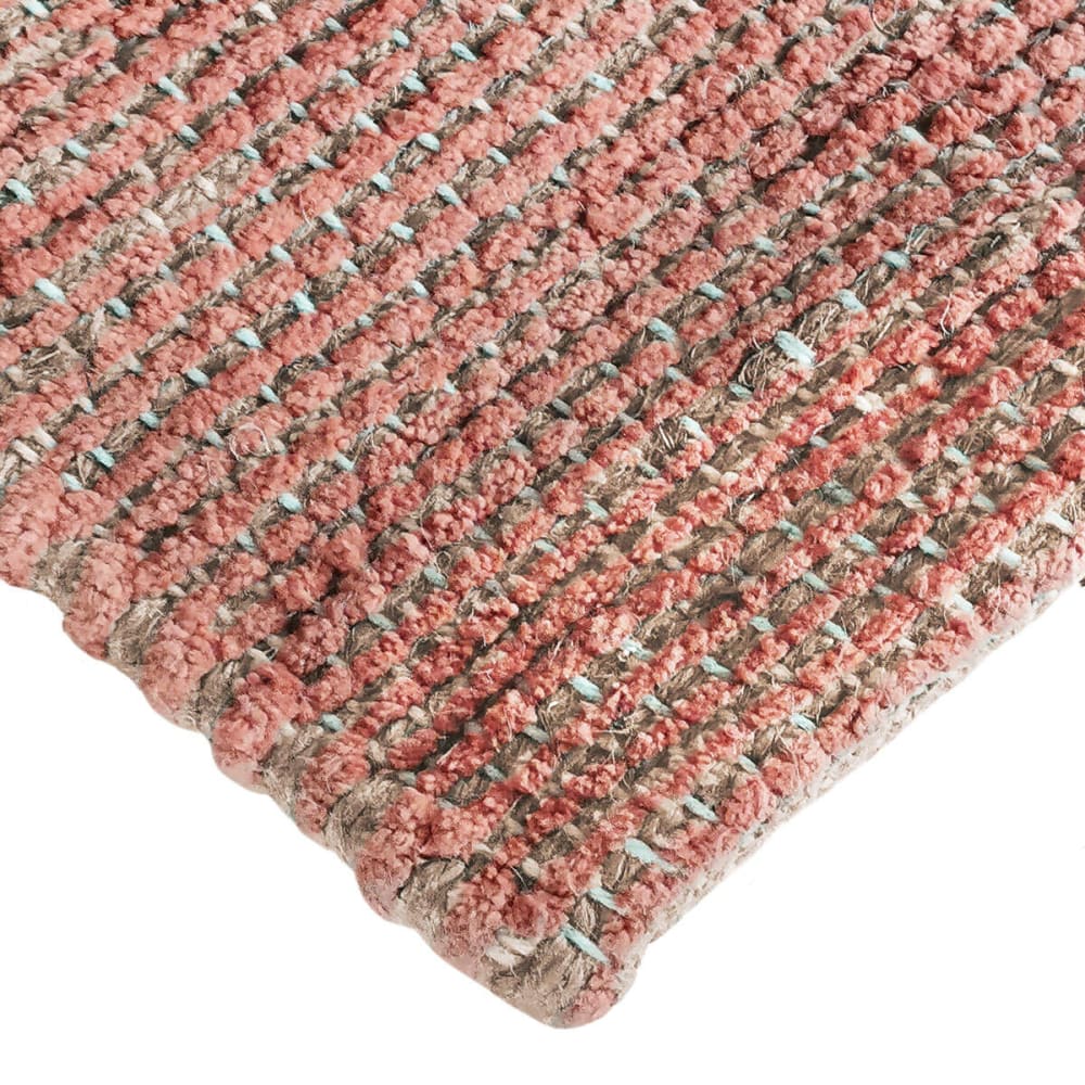 Tapis artisanal en jute et coton chenille terra cotta 120x170 — vue 4