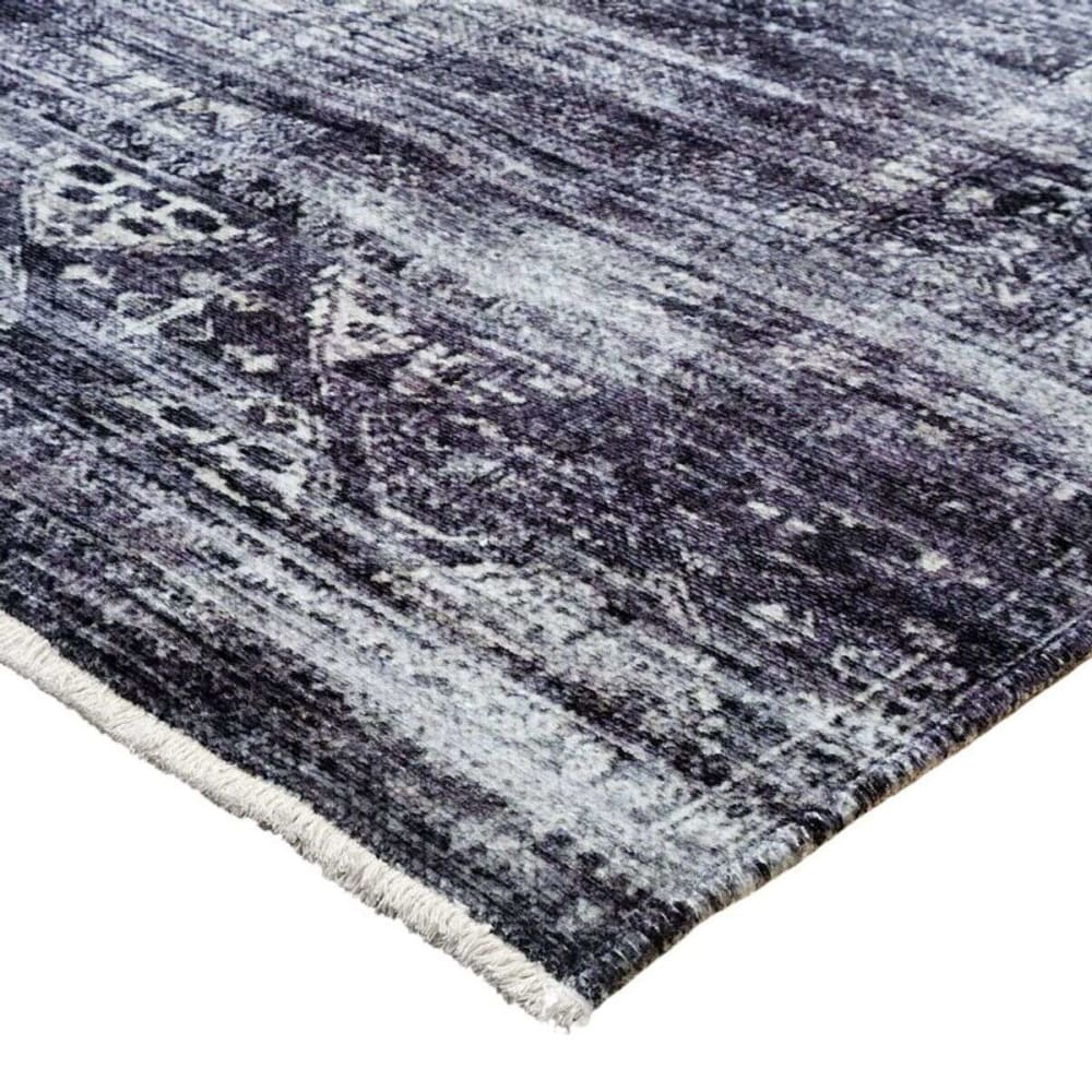 Tapis extra-doux motifs effet vintage gris 120x170 — vue 4