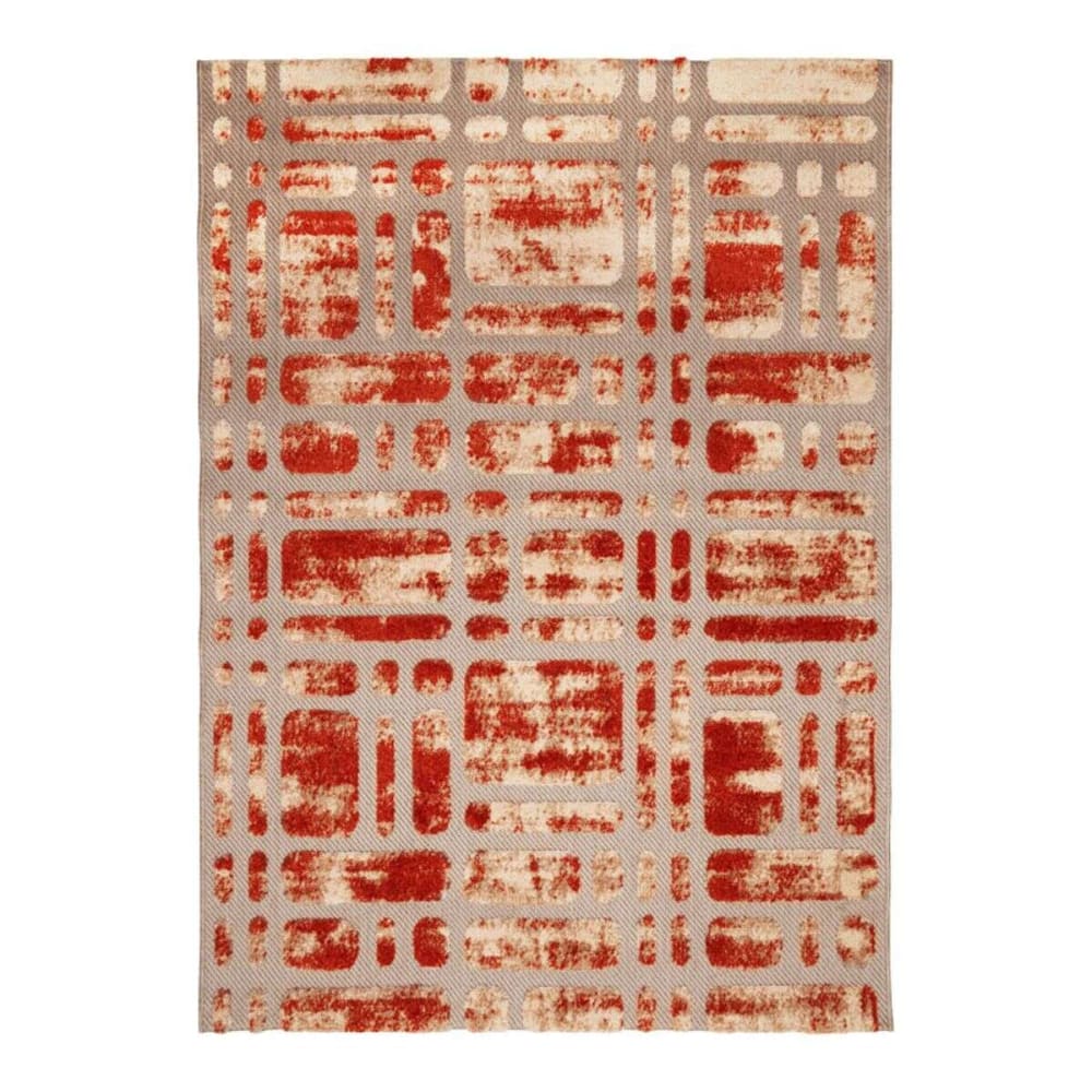 Tapis moderne pour intérieur-extérieur beige et terra 120x170