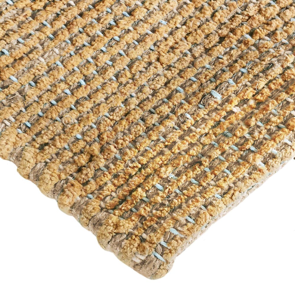 Tapis artisanal en jute et coton chenille ocre 120x170 — vue 4