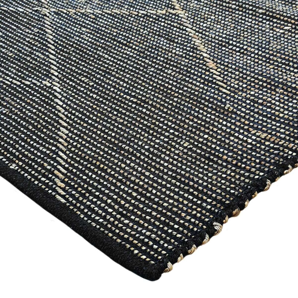 Tapis en jonc de mer motif tribal noir 120x170 — vue 4