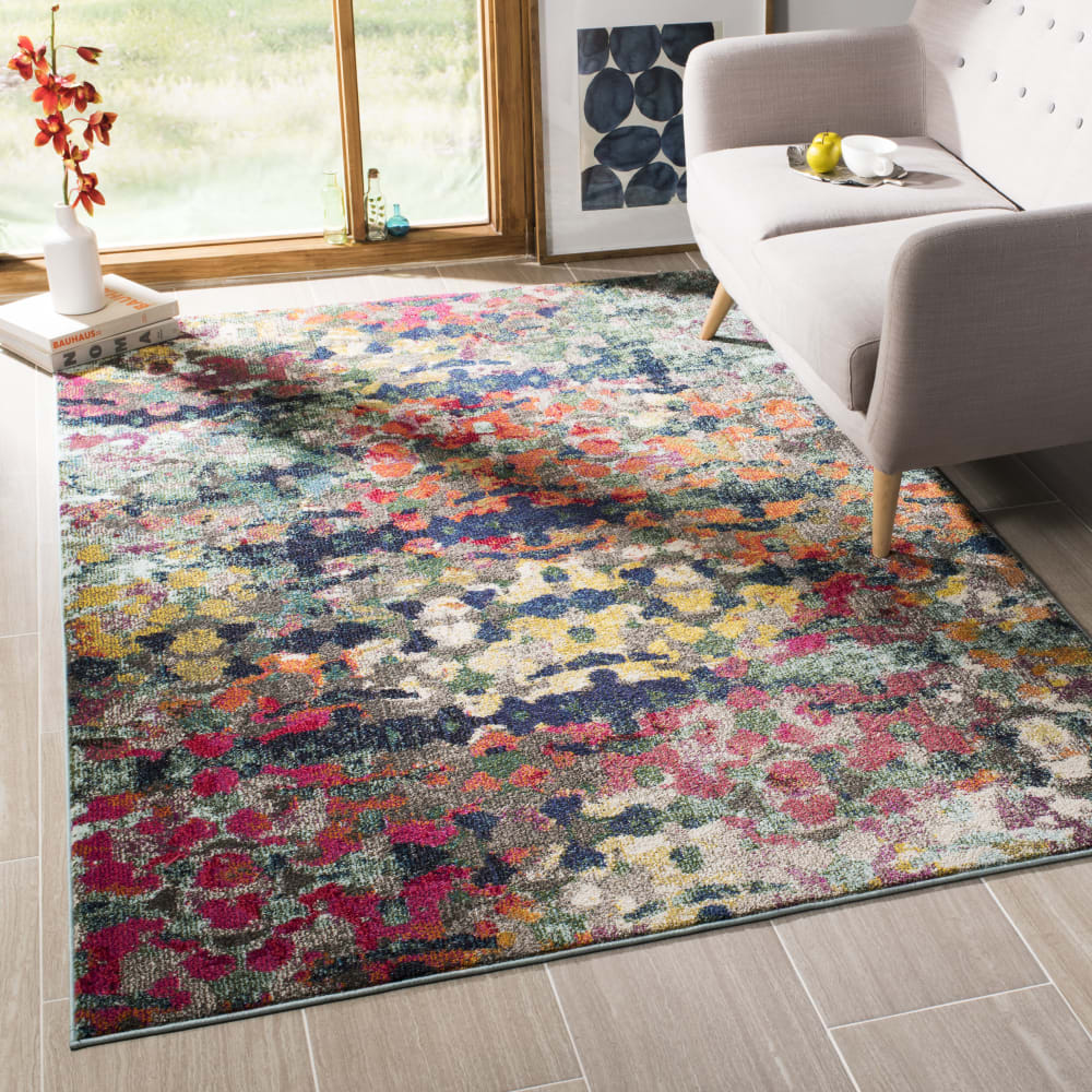 Tapis bohème chic en polypropylène vert/bleu, 122 x 170 cm — vue 4