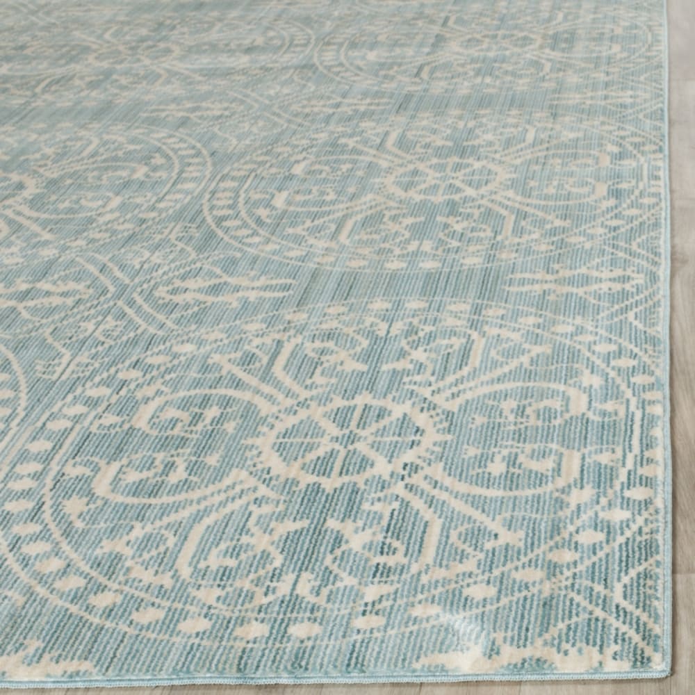 Tapis artisanat inspiré en polyester vert/beige, 122 x 183 cm — vue 4