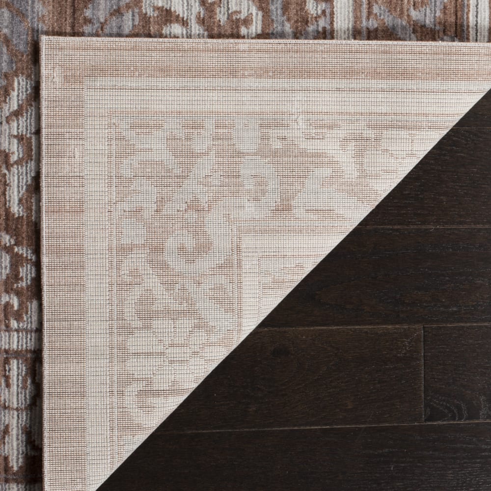 Tapis artisanat inspiré en polyester gris/brun, 122 x 183 cm — vue 4
