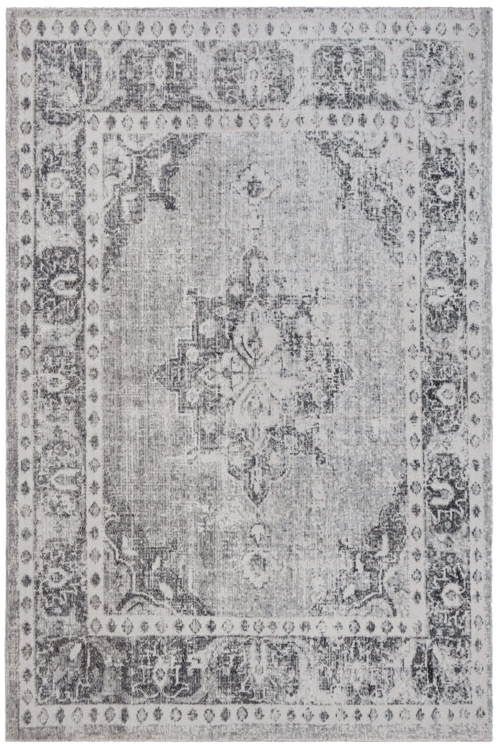 Tapis lumineux et moderne en polypropylène gris/blanc, 155 x 229 cm - Maisons du Monde