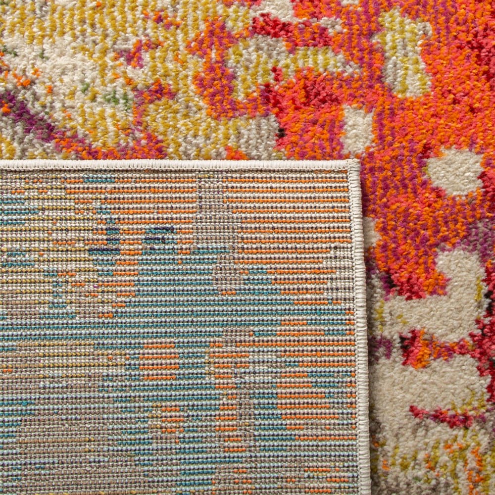 Tapis contemporain en polypropylène blanc/multicolore, 91 x 152 cm