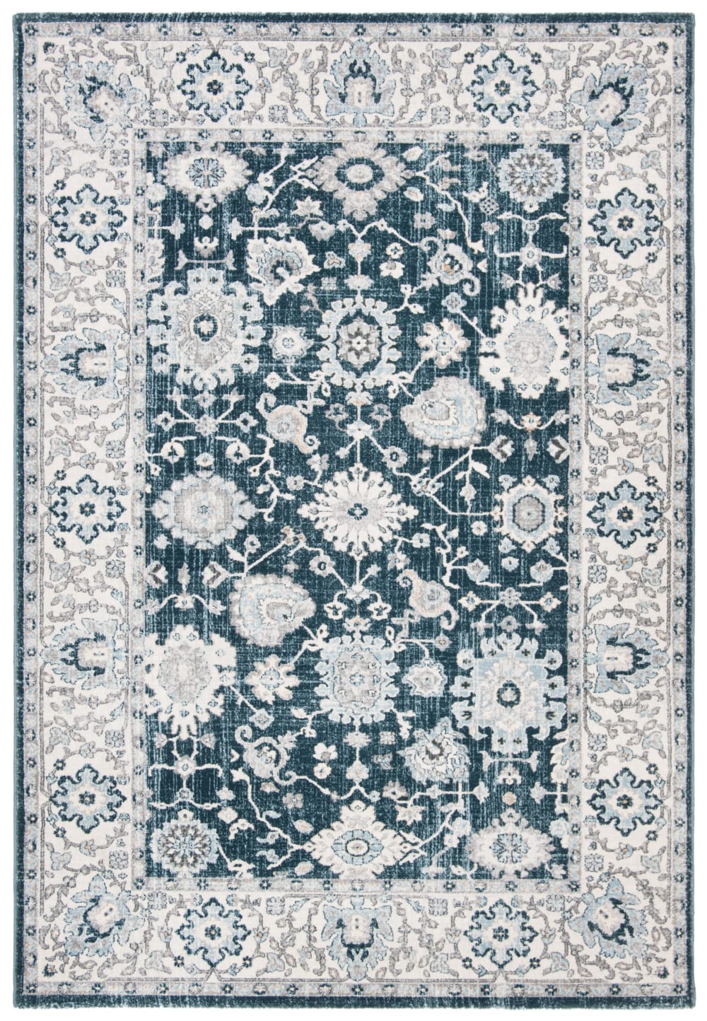 Safavieh Tapis de transition en polypropylène gris/bleu, 122 x 183 cm style vintage - Pp - Polypropylène