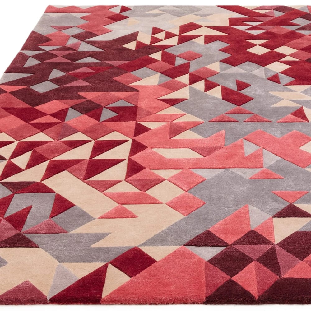 Tapis de salon en laine rose rouge 120x170 cm - Maisons du Monde