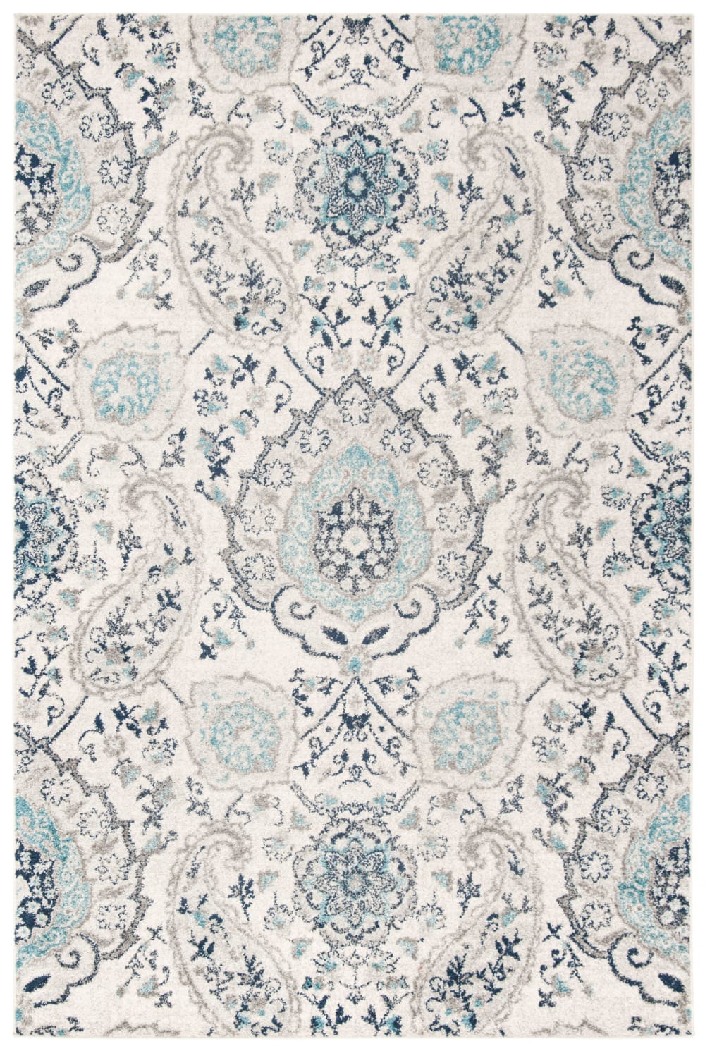 Tapis chic moderne en polypropylène beige/gris, 155 x 229 cm