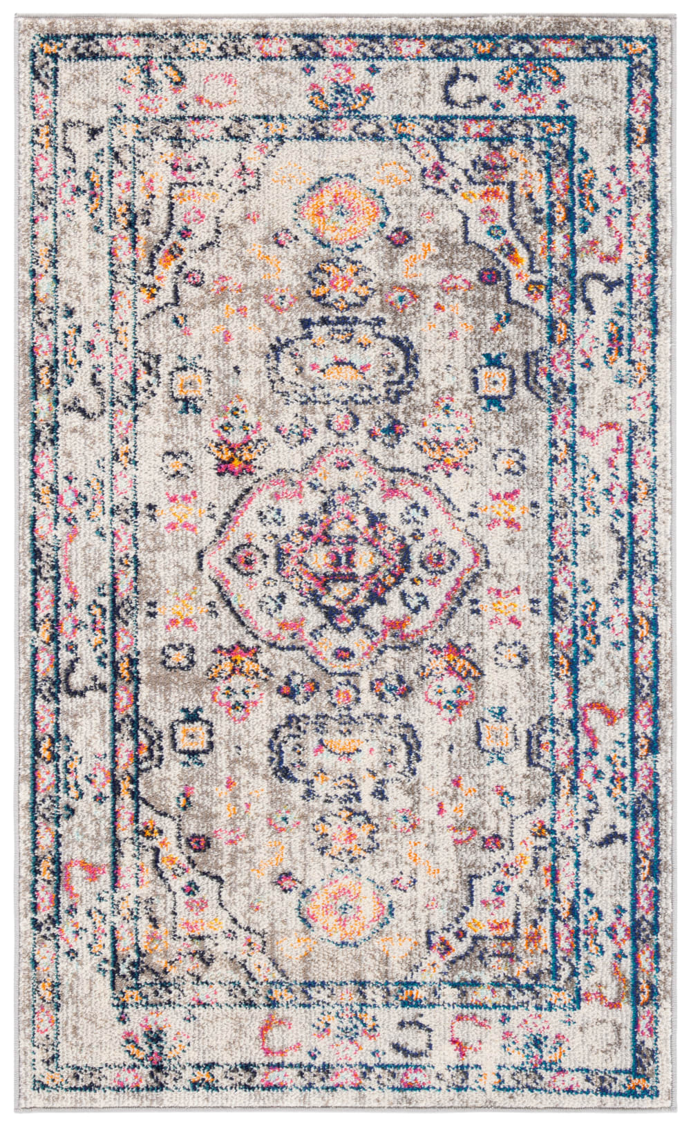 Safavieh Tapis de transition en polypropylène gris/bleu, 122 x 183 cm style vintage - Pp - Polypropylène
