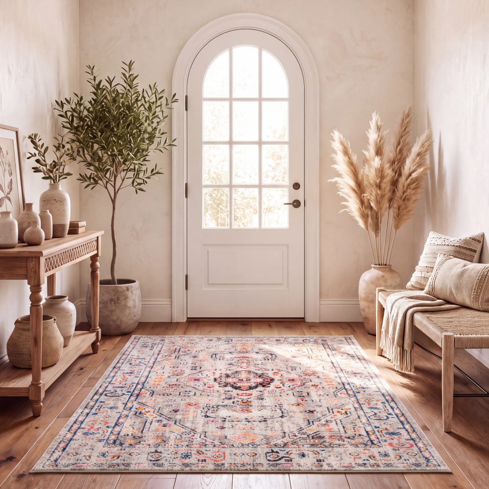 Tapis de transition en polypropylène gris/bleu, 122 x 183 cm - Maisons du Monde