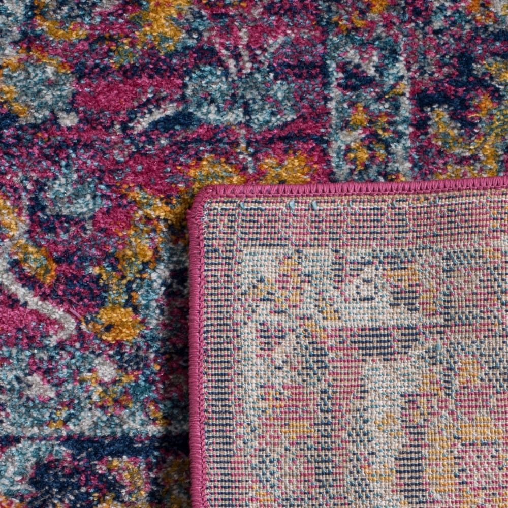 Tapis traditionnel en polypropylène rose/multicolore, 122 x 183 cm — vue 4