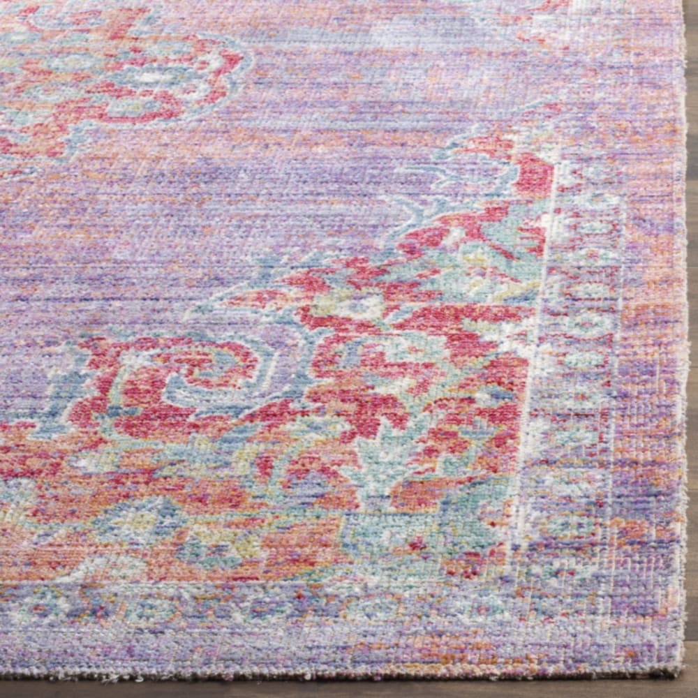 Tapis bohème chic en coton violet/rose, 122 x 183 cm — vue 4
