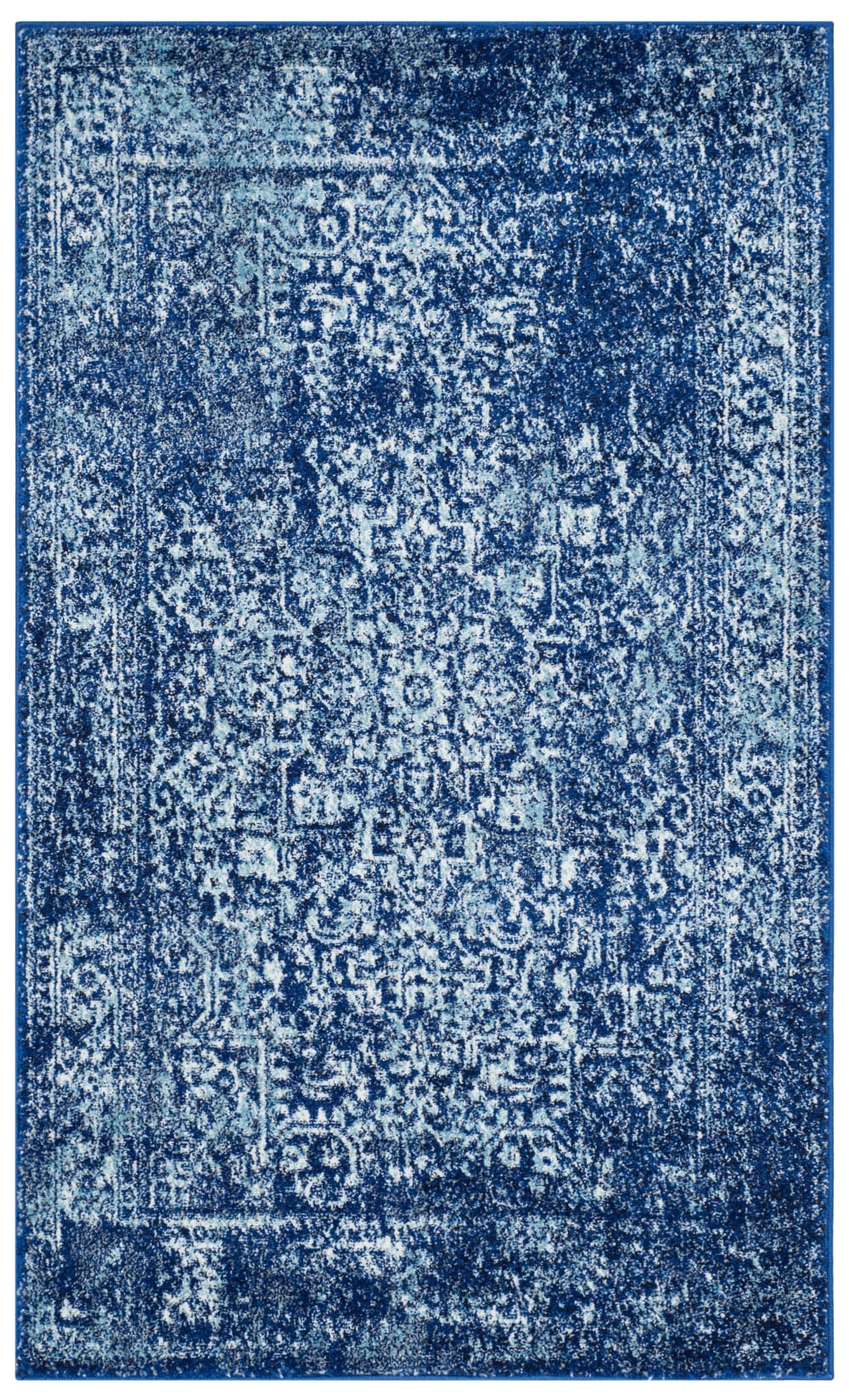 Tapis de transition en polypropylène bleu/blanc, 91 x 152 cm