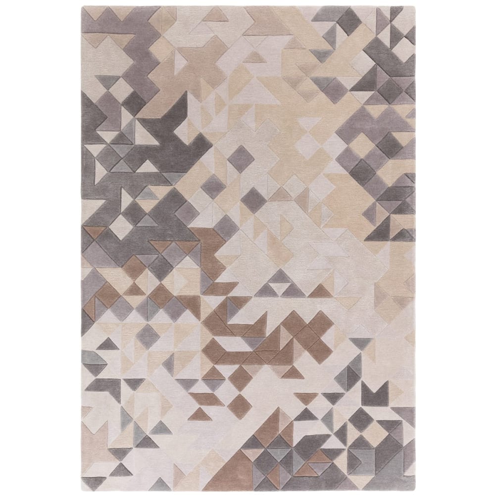 Tapis de salon en laine gris 120x170 cm