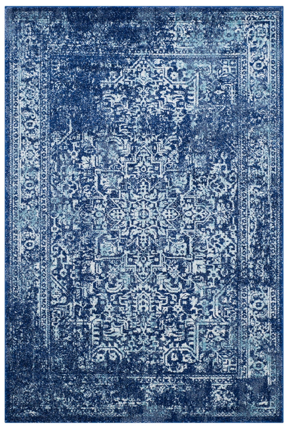Tapis de transition en polypropylène bleu/blanc, 155 x 229 cm