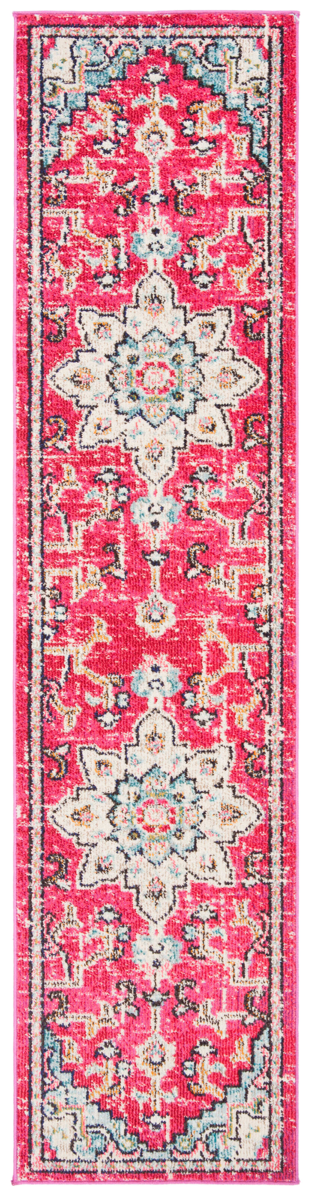 Tapis de transition en polypropylène rose/bleu, 61 x 244 cm