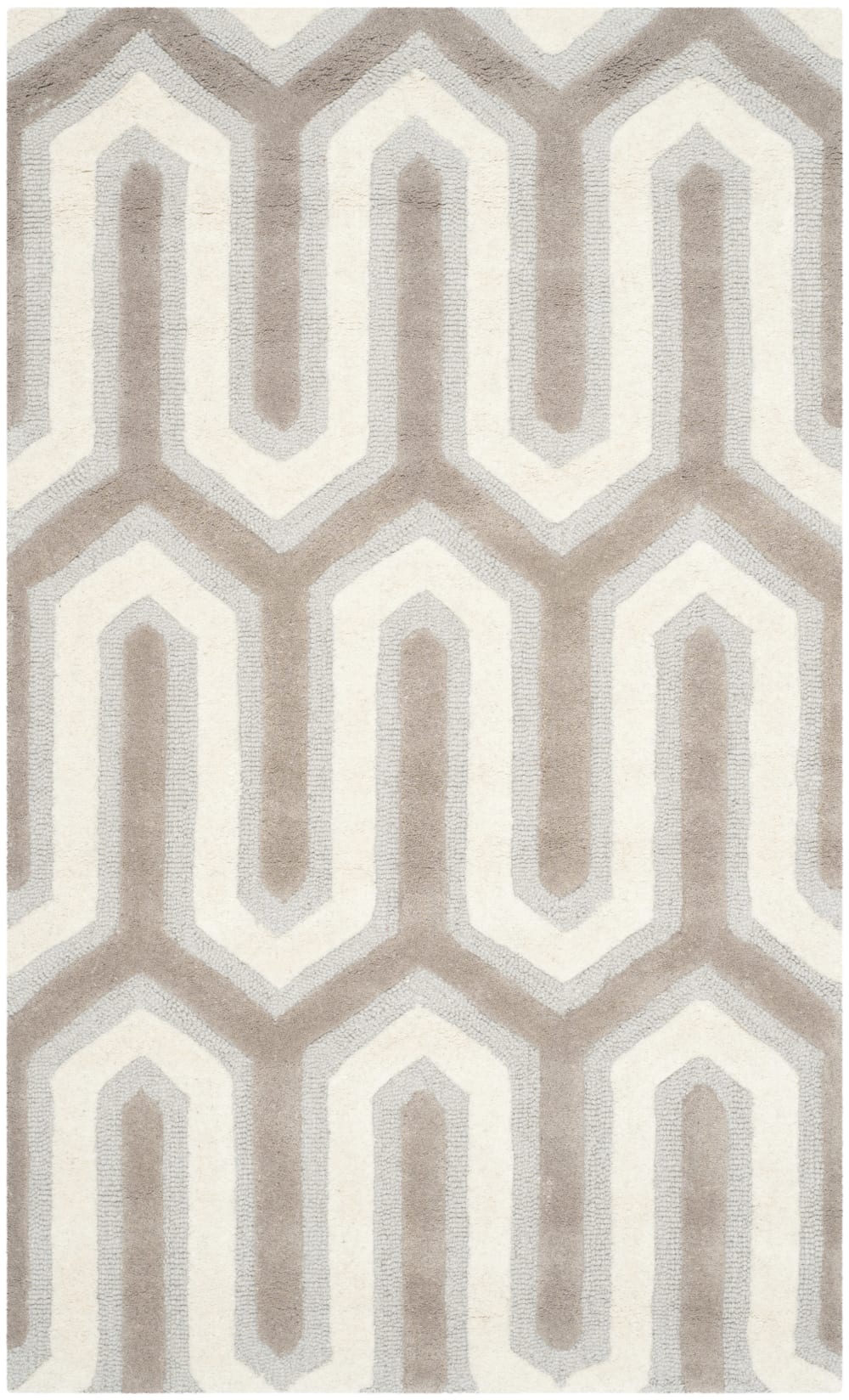 Tapis moderne en laine bleu/gris, 122 x 183 cm