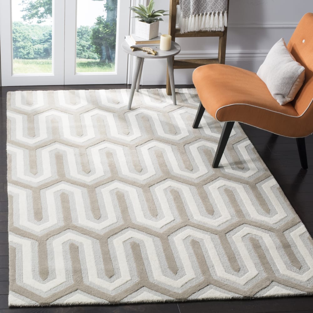 Tapis moderne en laine bleu/gris, 122 x 183 cm — vue 3