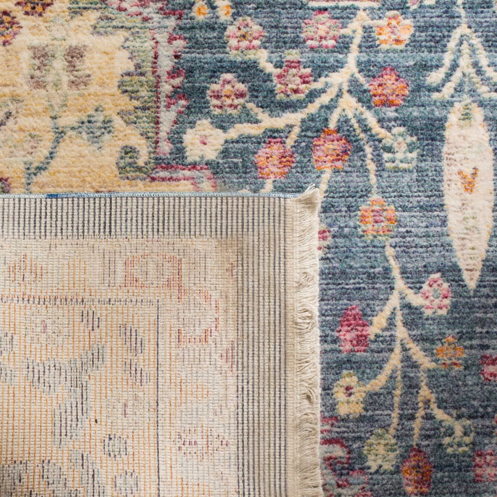 Tapis traditionnel en viscose bleu/violet, 122 x 183 cm — vue 4