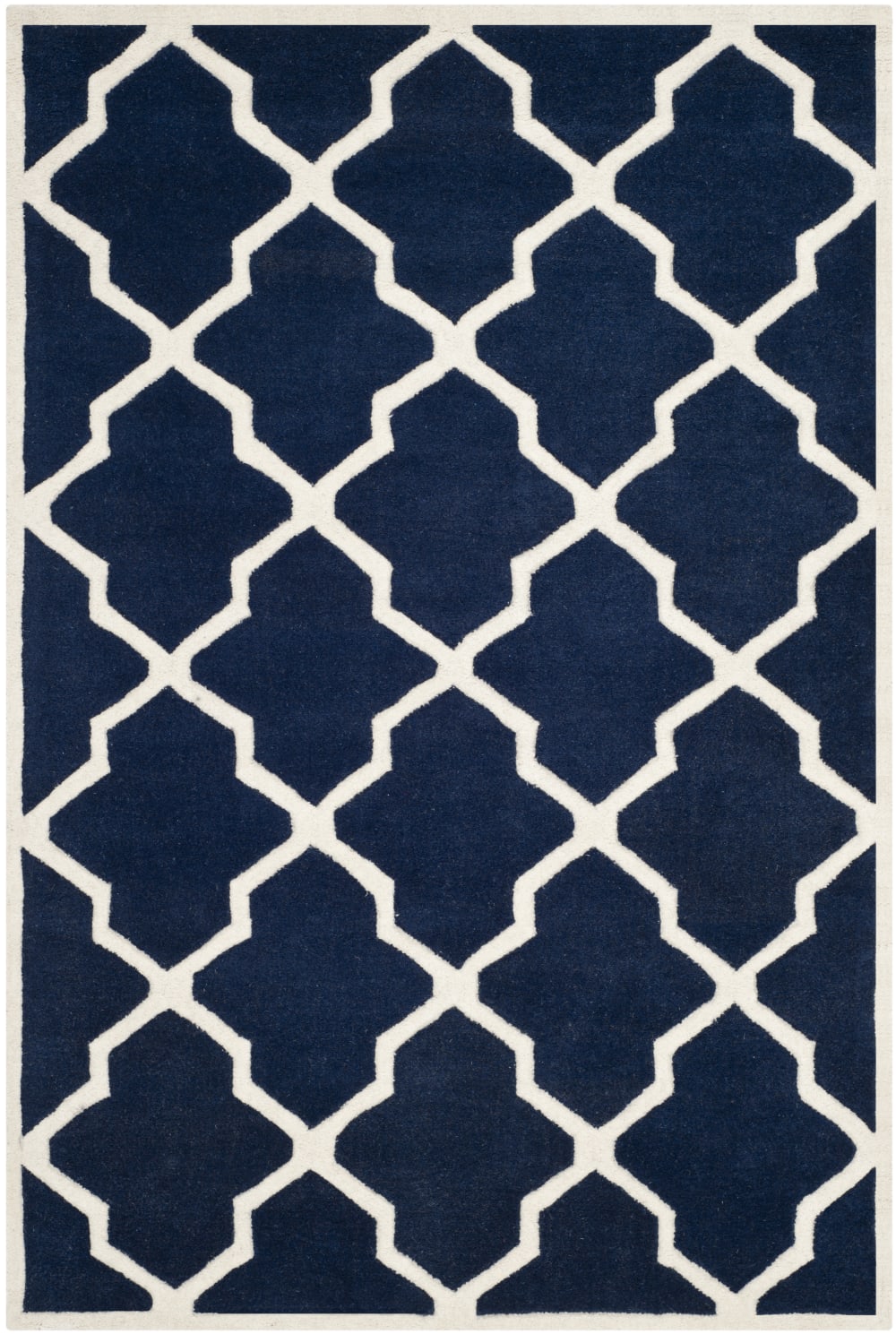 Tapis contemporain en laine bleu/blanc, 122 x 183 cm - Maisons du Monde