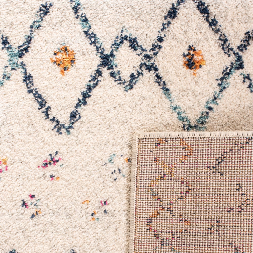 Tapis traditionnel en polypropylène blanc/bleu, 91 x 152 cm — vue 3