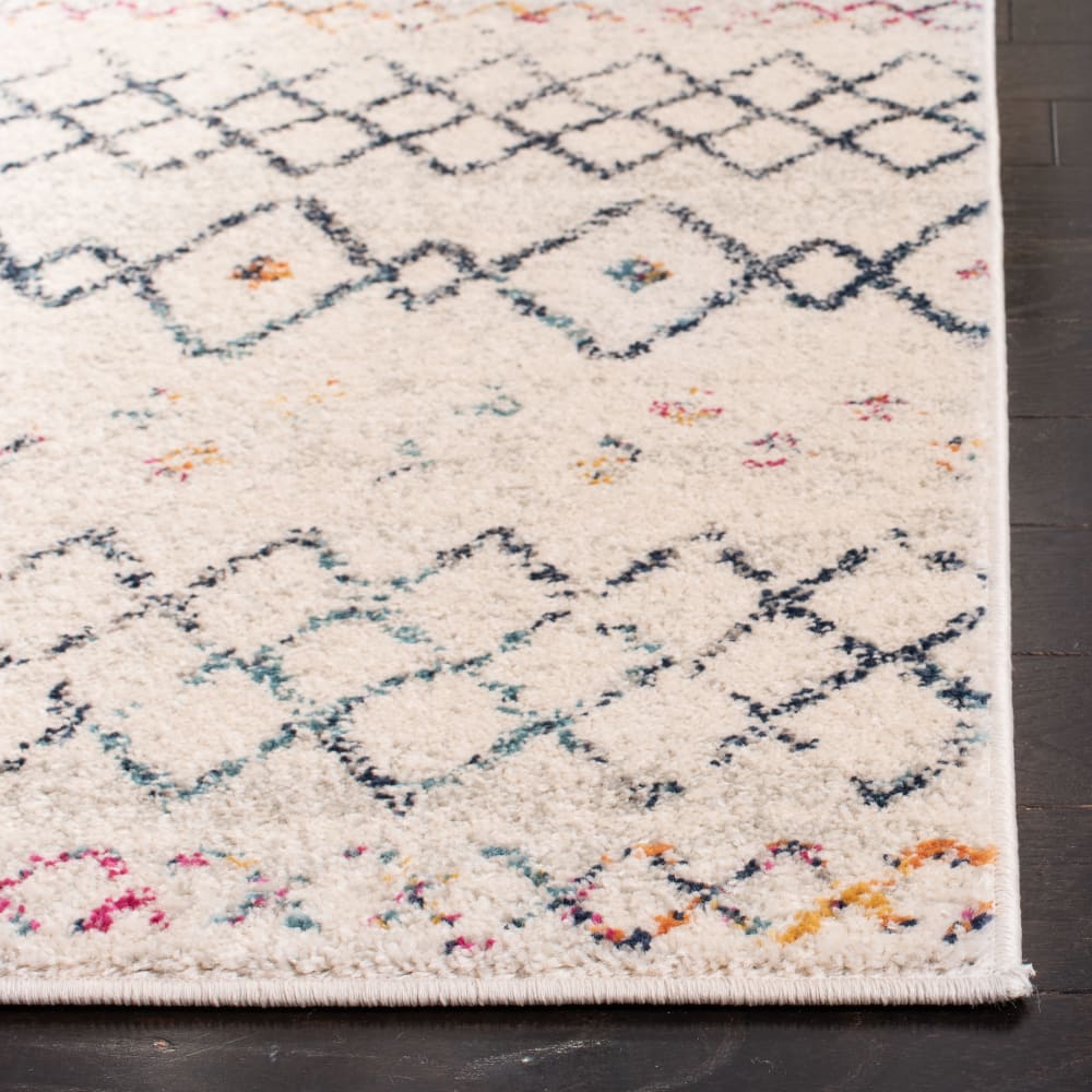 Tapis traditionnel en polypropylène blanc/bleu, 91 x 152 cm — vue 4
