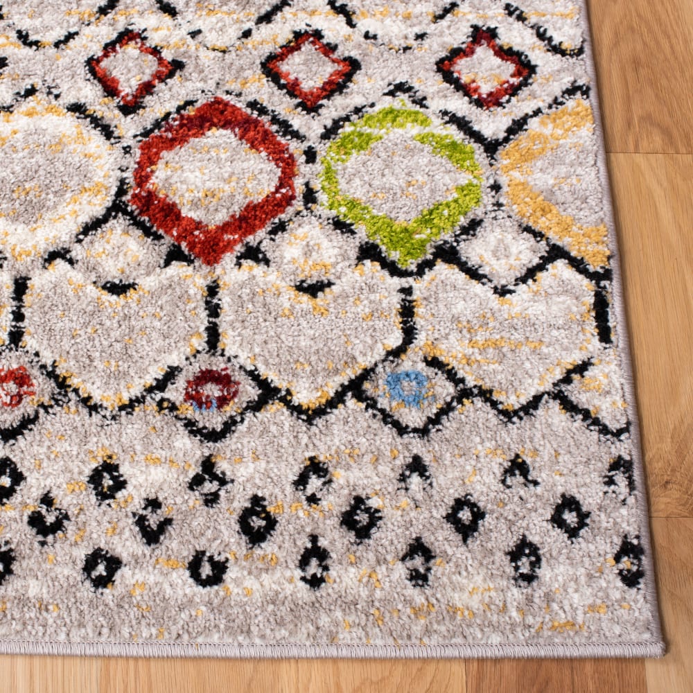 Tapis bohémien en polypropylène gris/multicolore, 122 x 183 cm — vue 4