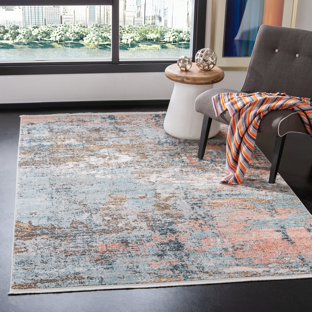 Safavieh Zeitgenössische Polypropylen-Teppich in Grau/Rosa, 160 x 229 cm style modern Rosa Pp - Polypropylen