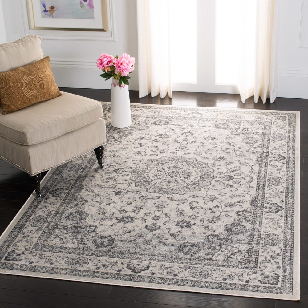 Tapis de transition en viscose blanc/beige, 122 x 183 cm — vue 3