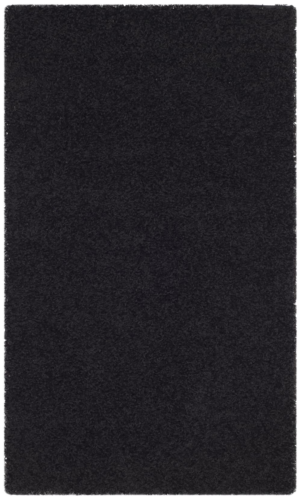 Tapis shag en polypropylène noir, 91 x 152 cm