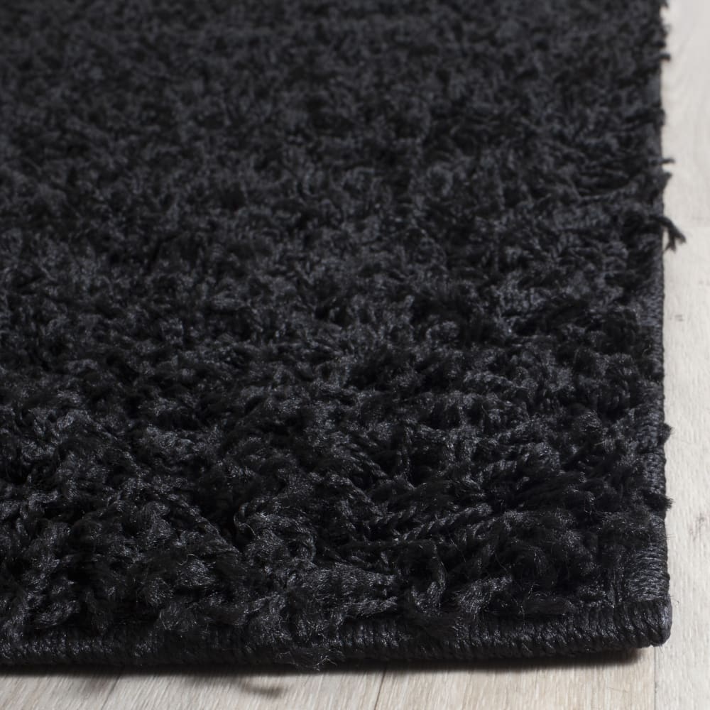 Tapis shag en polypropylène noir, 91 x 152 cm — vue 3