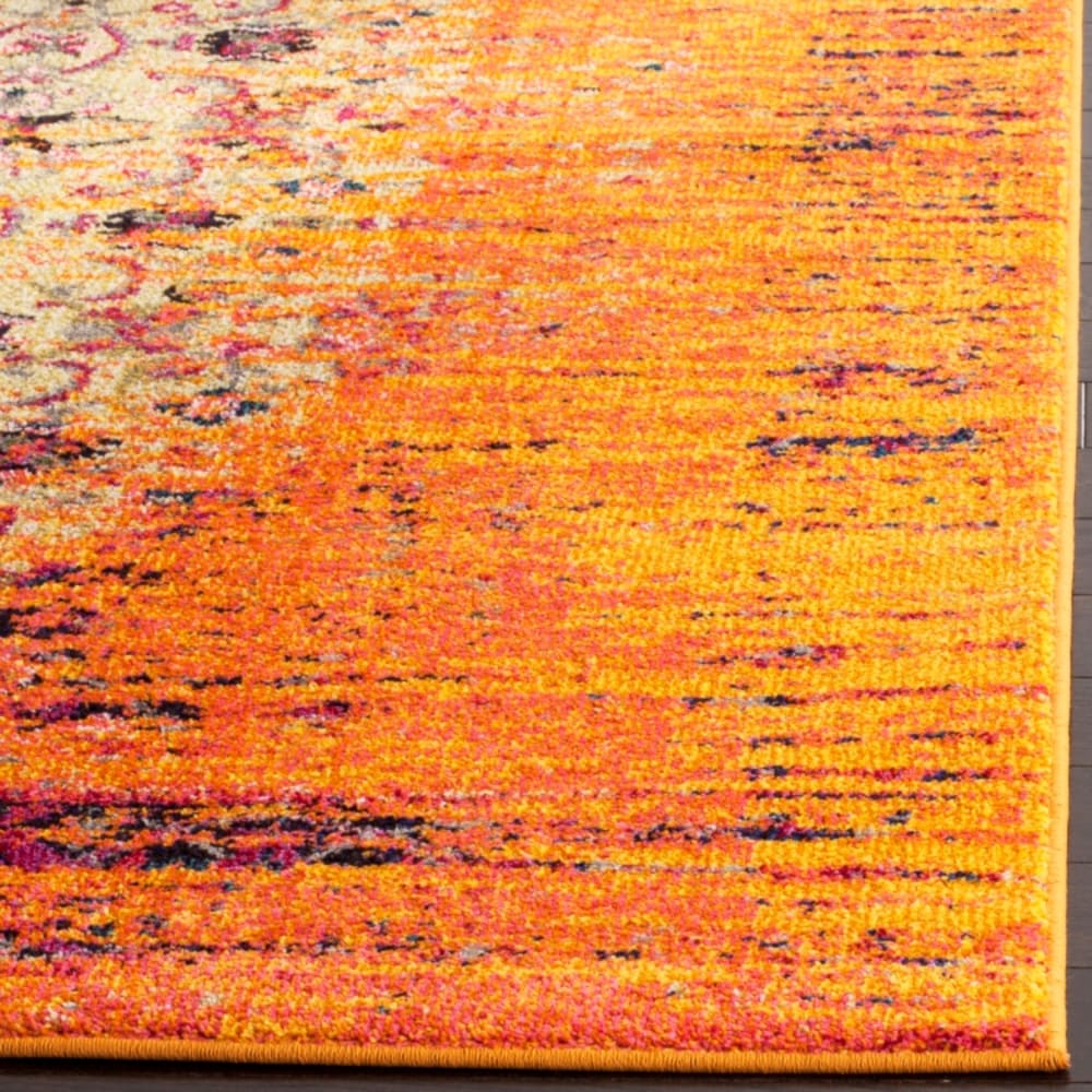Tapis bohème chic en polypropylène orange/multicolore, 201 x 279 cm — vue 4