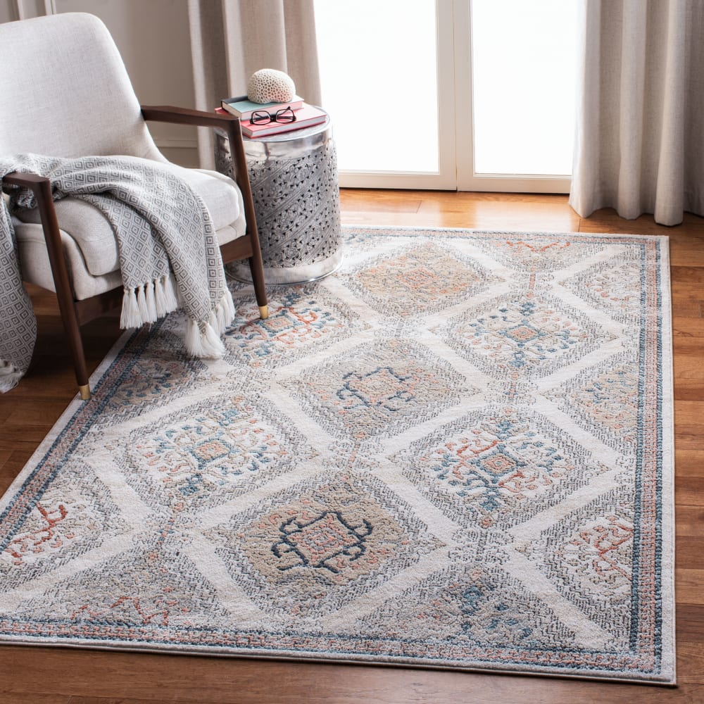 Safavieh Traditionell Polypropylen-Teppich in Grau/Weiß, 155 x 229 cm style vintage Grau Pp - Polypropylen